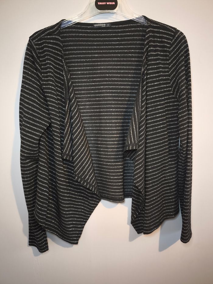 Gilet noir à rayures argentées BONOBO – Taille M – impeccable 🌟