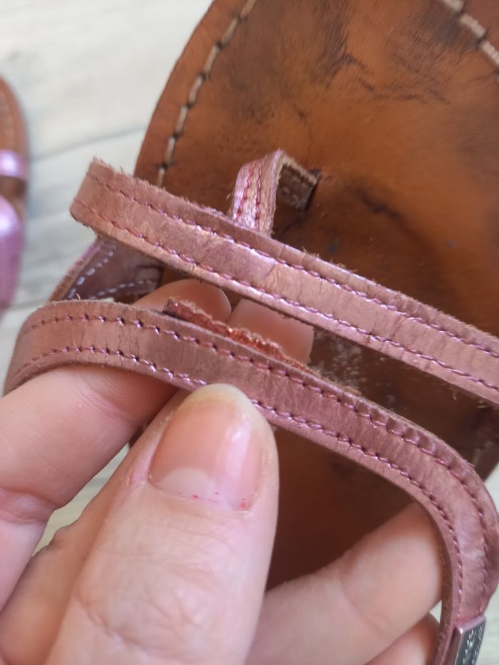 tropeziennes cuir rose métallique - photo numéro 5