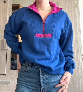 Pull de sport à zip vintage