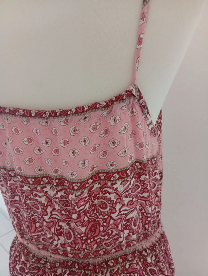 Robe longue en coton - taille L | motif floral - photo numéro 4