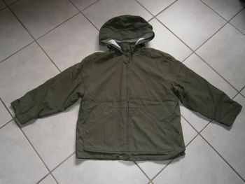 Manteau à capuche kaki PETIT BATEAU 10 ans