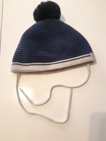 Bonnet bleu et gris Obaïbi