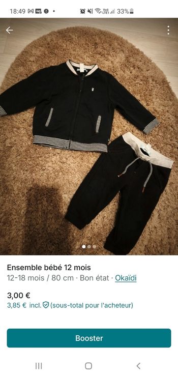 Ensemble okaidi 12 mois