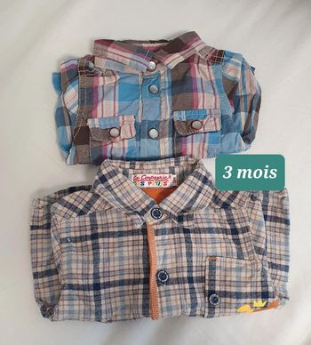Lot 2 chemises 3 mois garçons