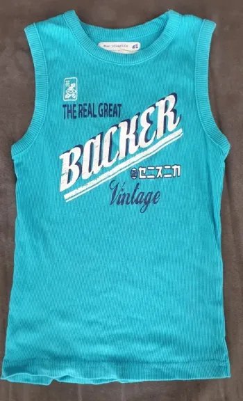 Tee-shirt sans manche turquoise 6 ans