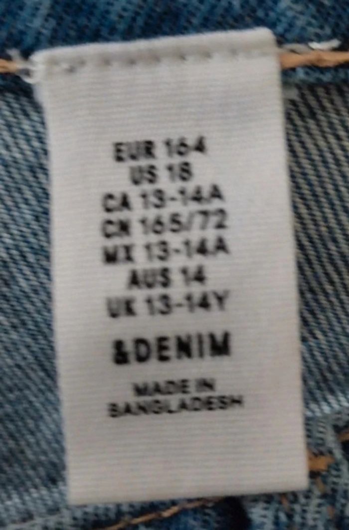 Jupe en jean bleu et blanche Denim&Co taille 14 ans - photo numéro 3