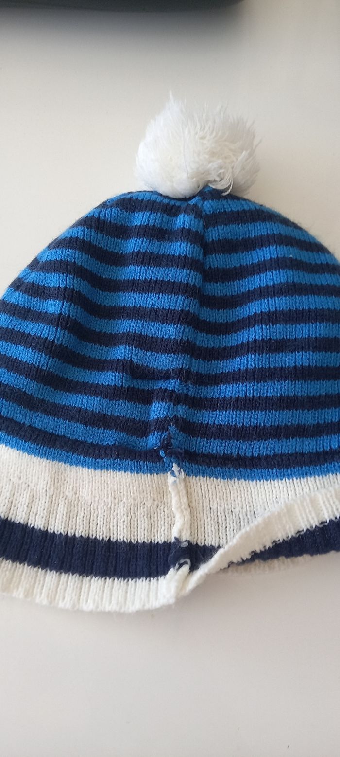 Bonnet bleu à rayure - photo numéro 2