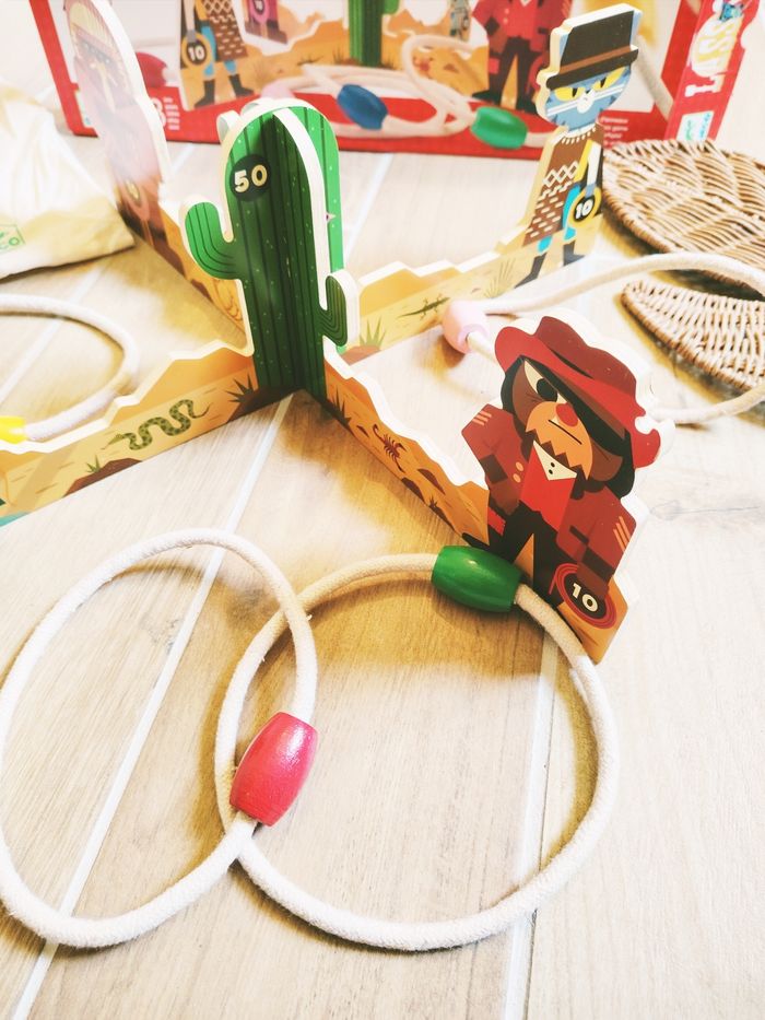 🤠Jeu dextérité Western avec anneaux/ lassos en bois marque Djeco - photo numéro 3
