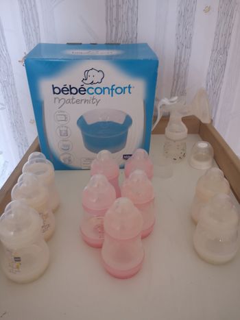 Biberon + stérilisateur + tiré lait manuel.