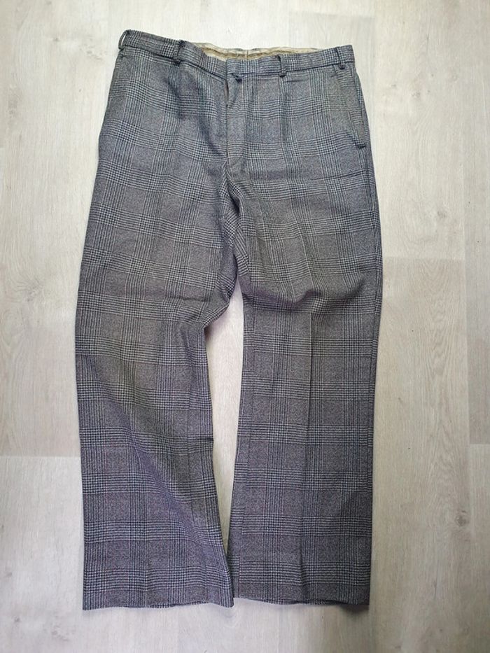 Pantalon Costume Laine Marron / Beige