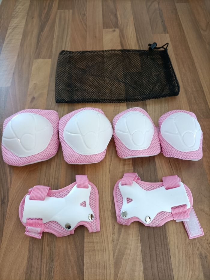 Kit protection roller rose et blanc avec sac de rangement