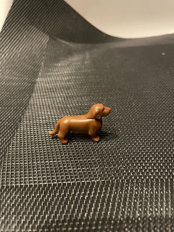 Playmobil figurine chien Teckel poils longs marron animaux domestiques