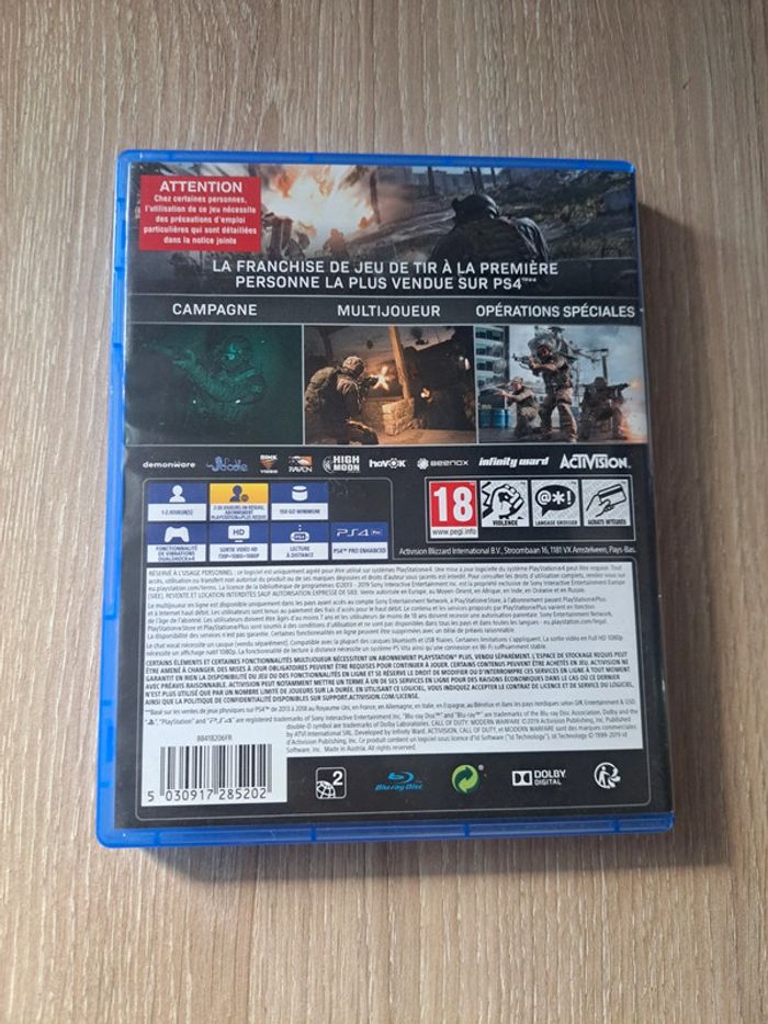 Jeu ps4 call of duty modern warfare - photo numéro 2