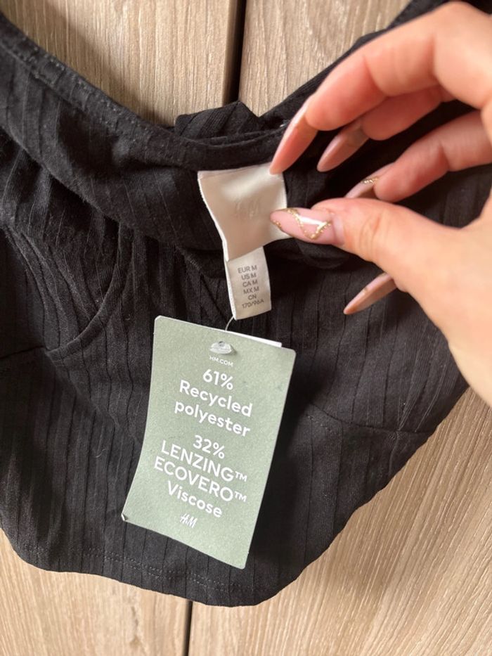 Débardeur crop top noir H&M - photo numéro 3