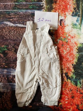 Salopette mixte velours blanc – 12 mois – Hiver