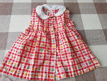 Robe à carreaux rouge et blanche 18 mois
