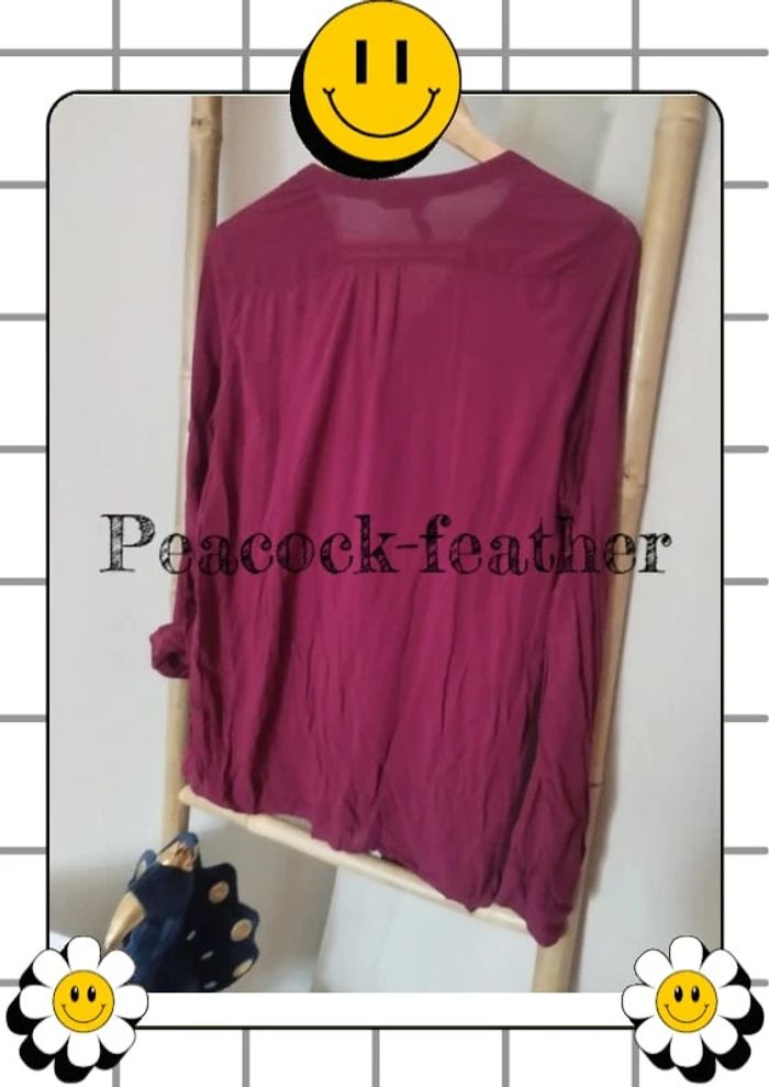 Blouse bordeaux xl camaieu - photo numéro 4