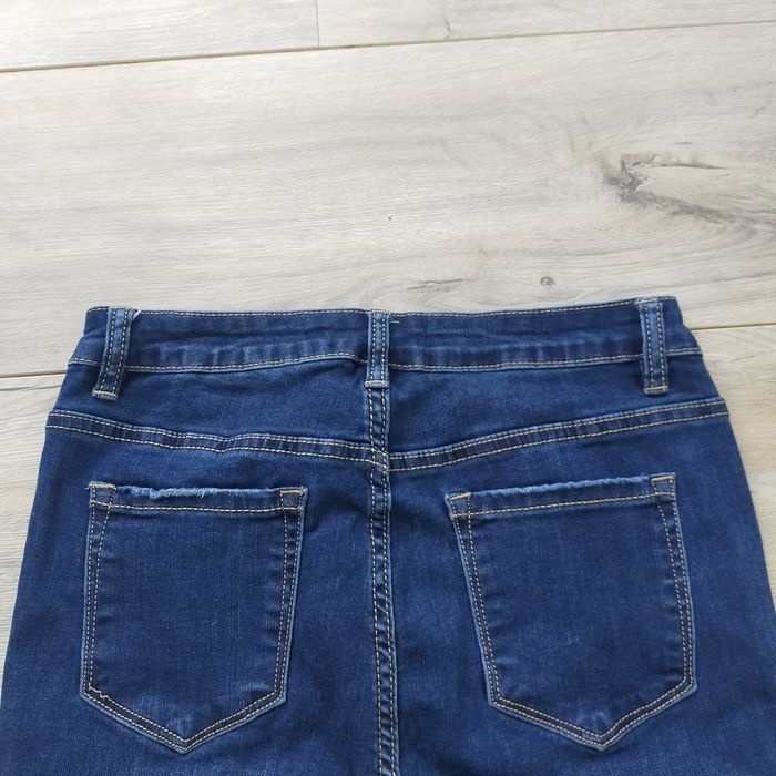 Jeans skinny femme taille 38 bleu a perles - photo numéro 3