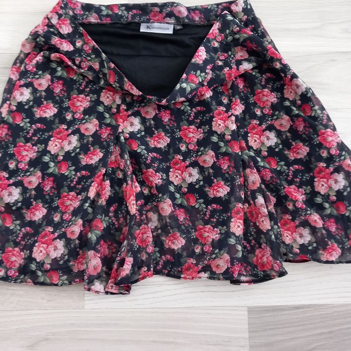 Jupe évasée à motifs à fleurs KWoman taille 38 - photo numéro 3