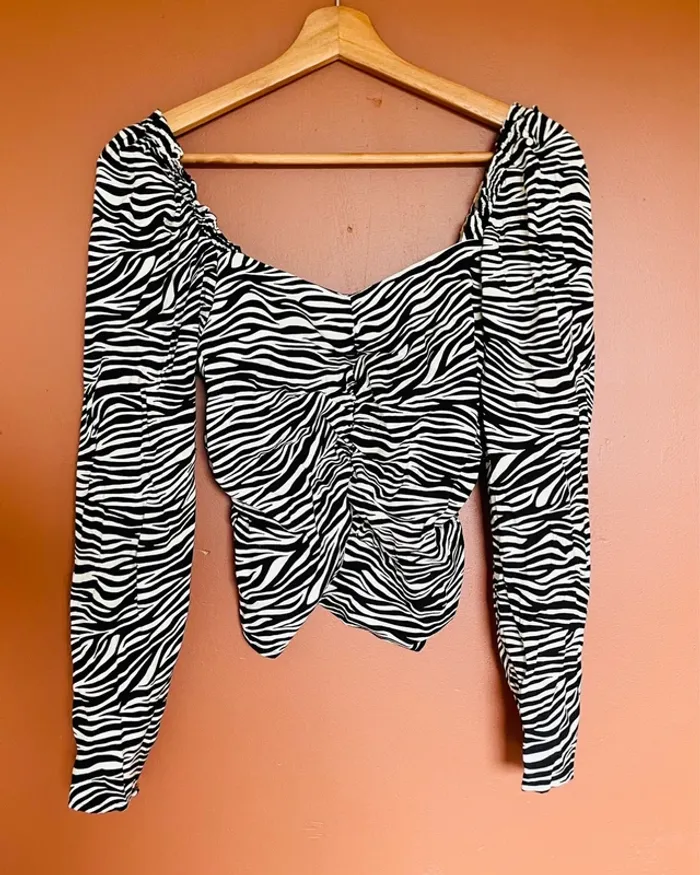 Crop top motif zèbre