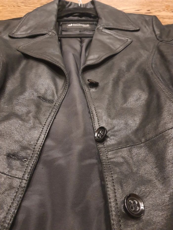 Veste longue cuir noir Authentic taille 40 - photo numéro 20