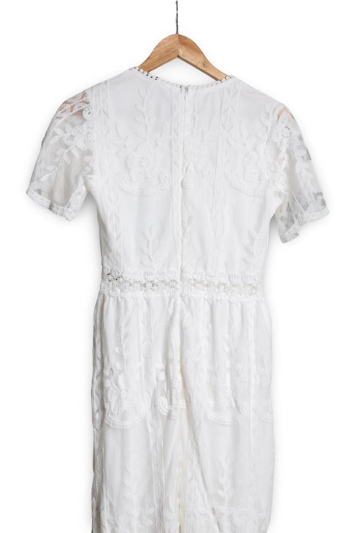 Robe longue blanche dentelle et broderie anglaise bohème vibes Taille S - photo numéro 11