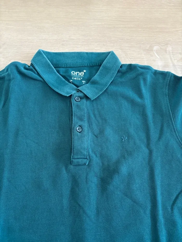 Polo vert bouteille celio taille L - photo numéro 2