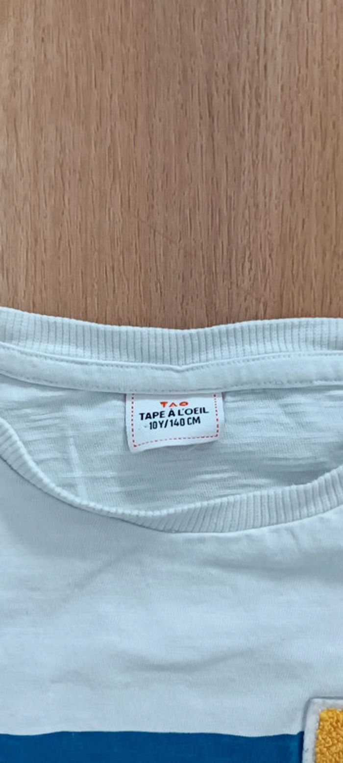 T-shirt manches courtes blanc tape à l'oeil 10 ans - photo numéro 4