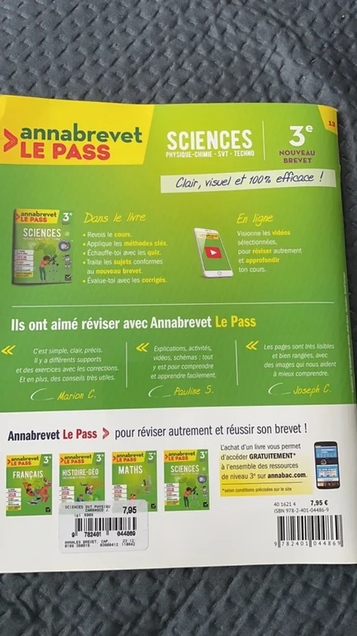 Lot Annabrevet Sciences et livret SVT - photo numéro 3