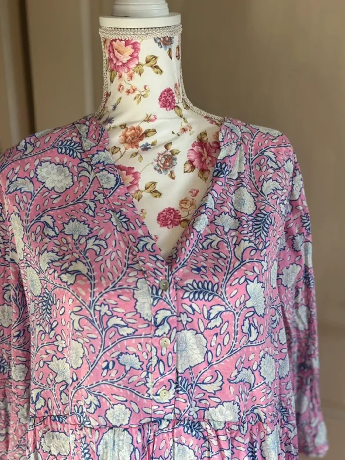🌸 Robe babydoll motif indien  neuve Promod – Taille 48 🌸 - photo numéro 2