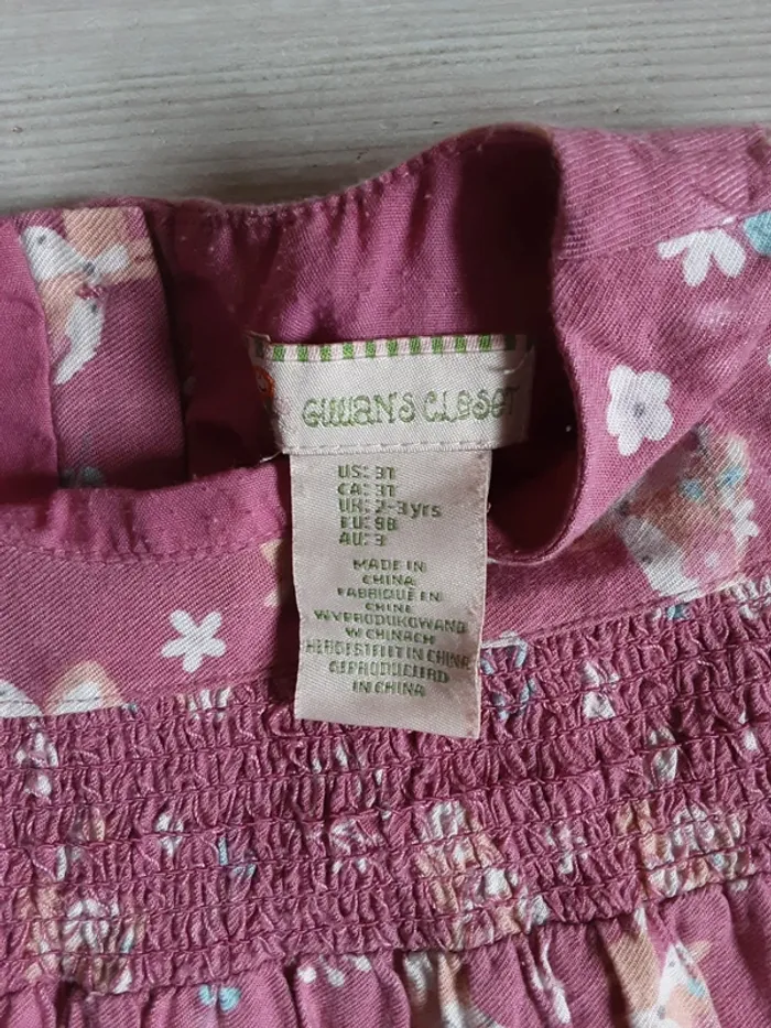 Robe renard fleurs automne rose T. 3 ans - photo numéro 4