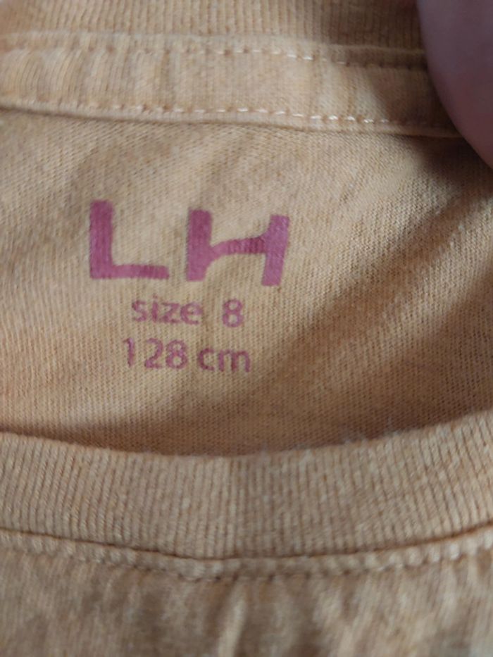 Tee-shirt uni couleur moutarde taille 8 ans - photo numéro 2