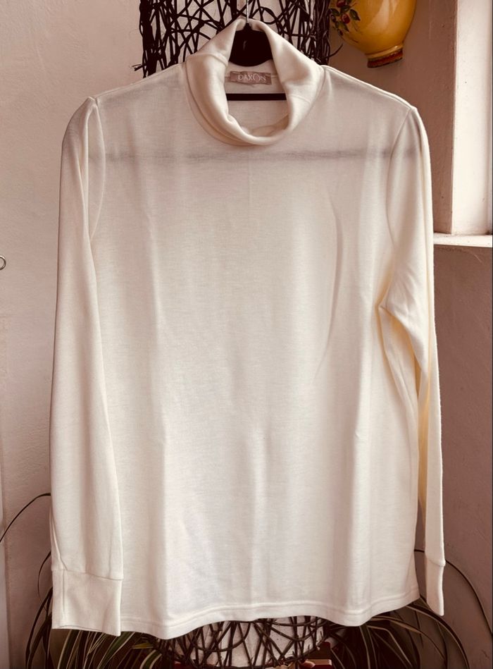 Col roulé blanc cassé femme Daxon T50/52