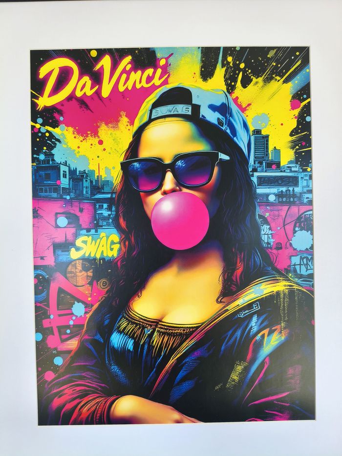 Affiche poster A3 (29,7×42 cm) Joconde street art pop art coloré – déco murale moderne fun - photo numéro 3