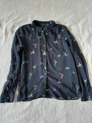 Chemise IKKS, colorée, motif oiseaux, taille 38
