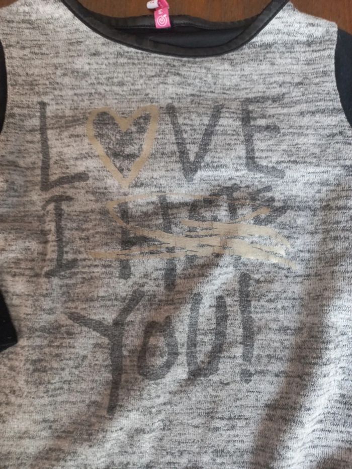 Pull gris "i love you" Gémo 3ans - photo numéro 3