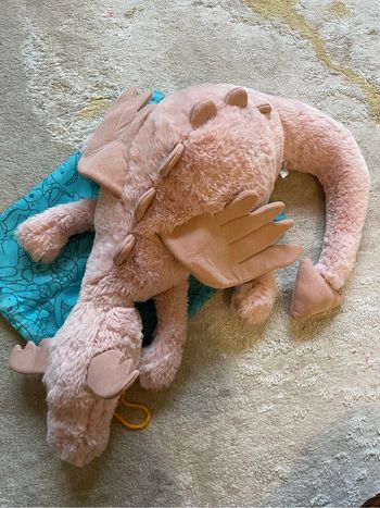 Grande Peluche Jellycat HUGUE dragon rose