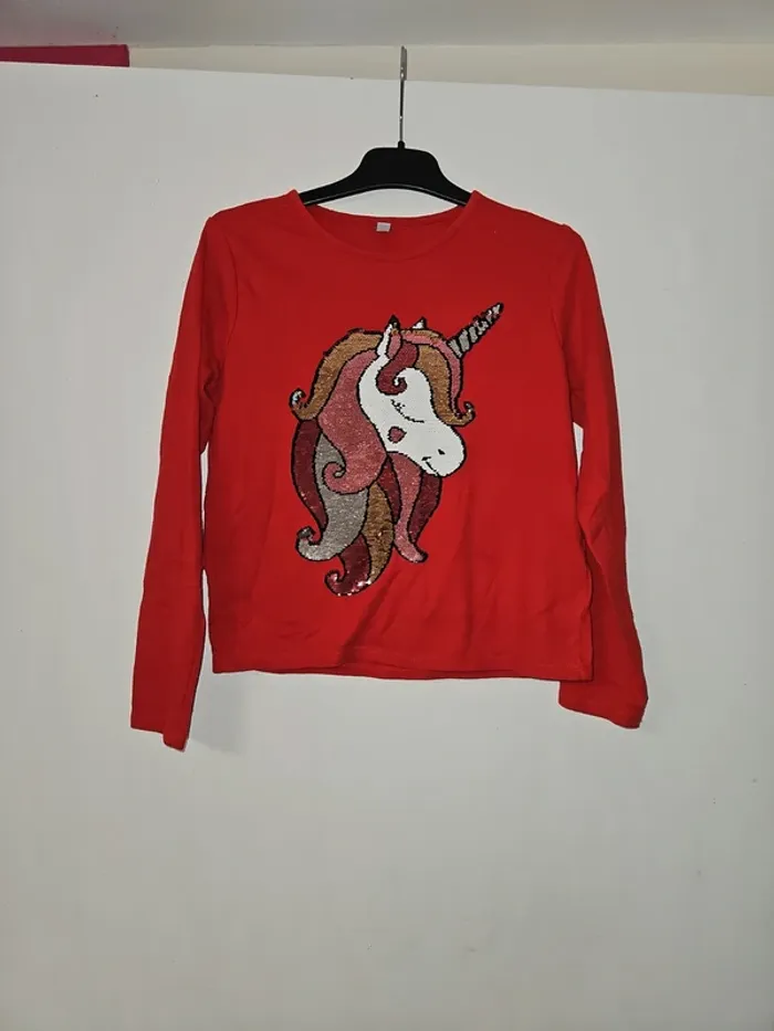 Tee-shirt manche longue licorne 10 ans