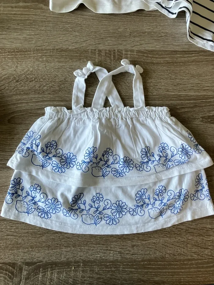 Lot de 3 t-shirt blanc et bleu 18mois - photo numéro 2