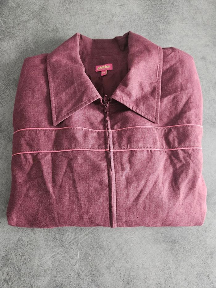 Veste blazer zippée femme - Taille 46 / XXXL - Phildar - Bordeaux - photo numéro 5