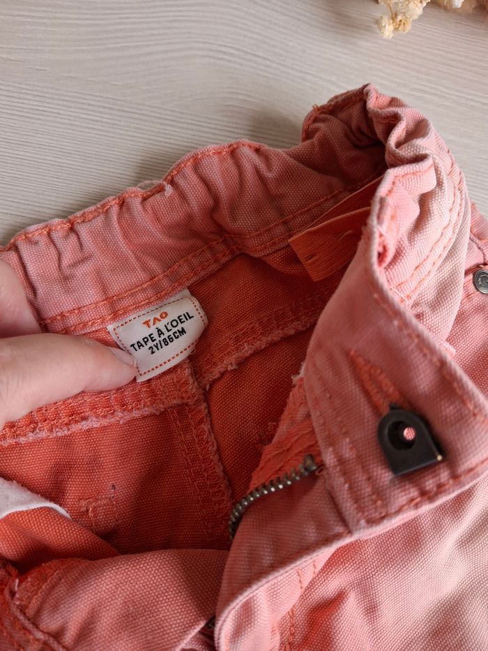 Short jean garçon corail terracotta Tape à l’œil 2 ans - photo numéro 4