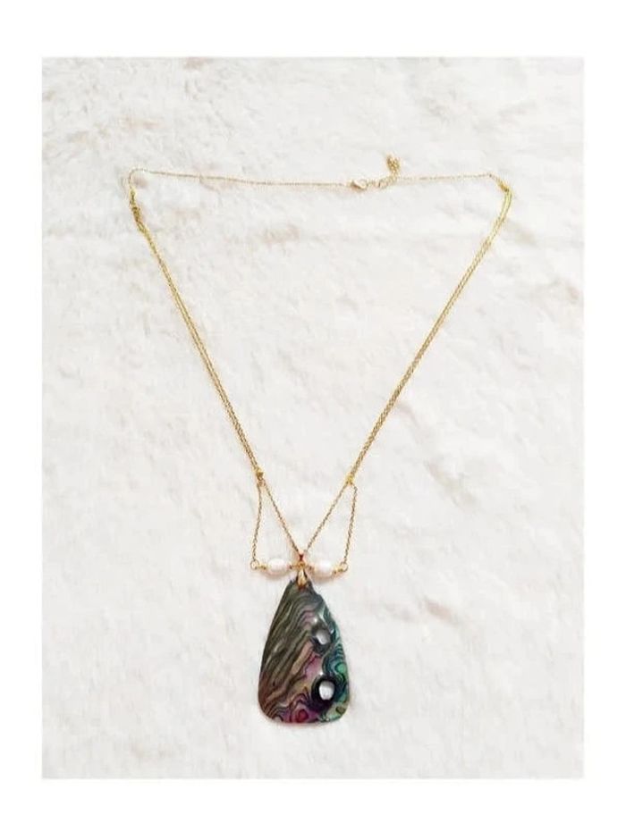 Collier sautoir en nacre véritable avec perles d'eau douce - photo numéro 3