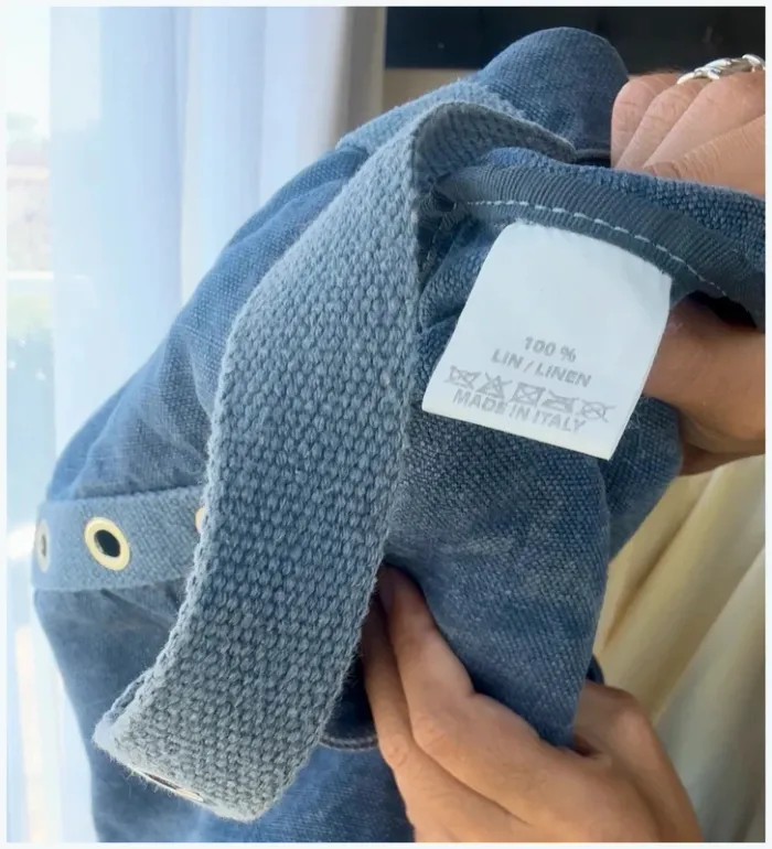 Sac Vanessa Bruno en lin bleu jeans très bon état - photo numéro 6