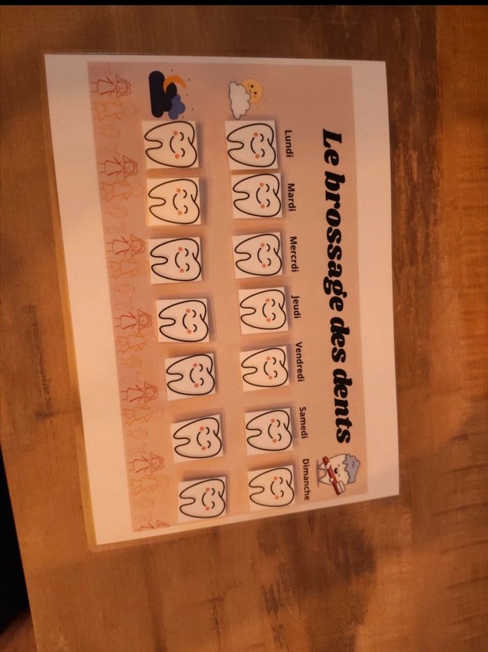 Tableau semaine brossage des dents - photo numéro 3