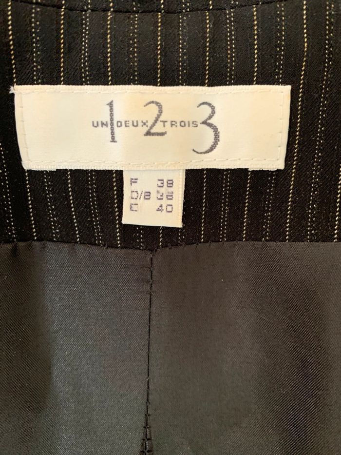 Blazer 1. 2 3 taille 38 noir fine rayure - photo numéro 10