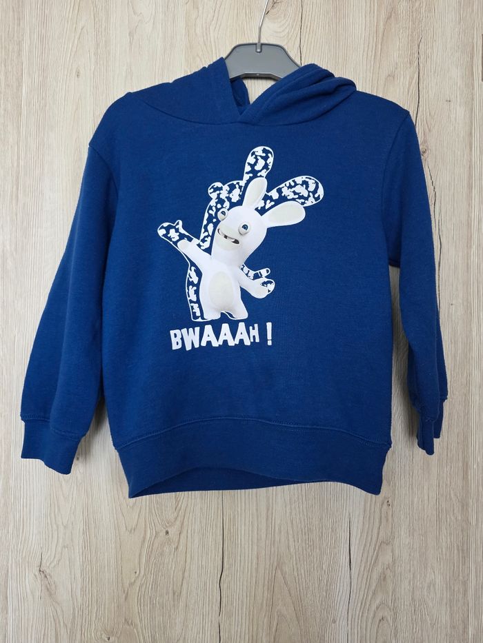 SWEAT À CAPUCHE GARÇON 👦 LAPINS 🐰 CRÉTINS 5ANS