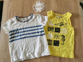 Lot de 2 t-shirt d'été bébé garçon 12mois ikks très bon état