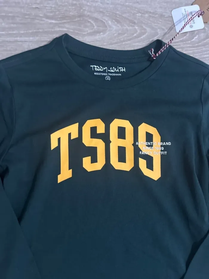 T-shirt à manches longues Teddy Smith vert foncé 10ans - photo numéro 2