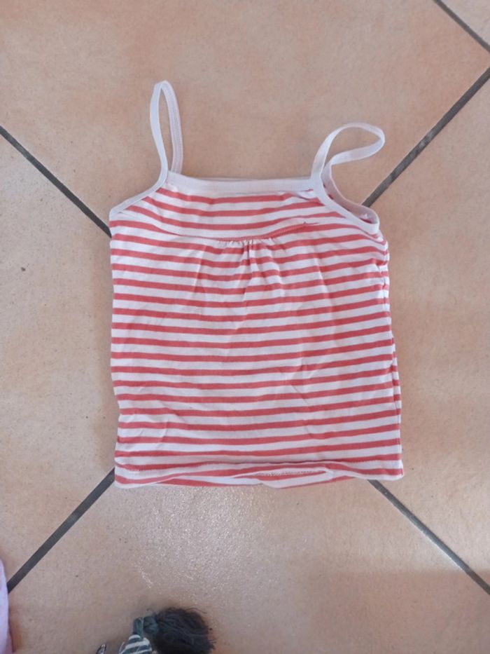 Débardeur rouge rayé Blanc