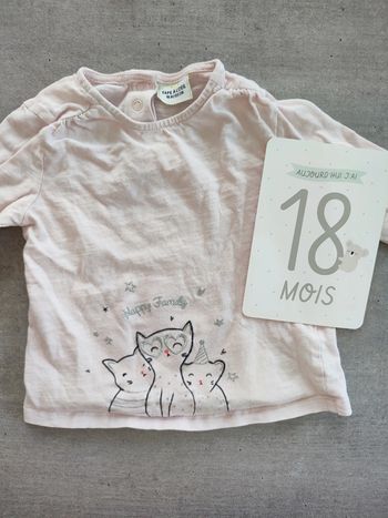 T-shirt chat bébé fille